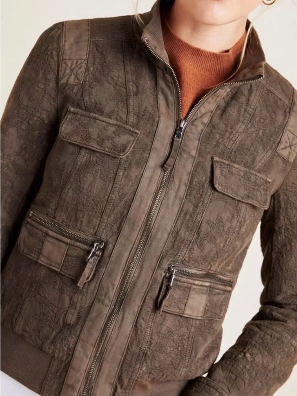 Anthropologie Marrakech Brown Utility Jacket - Picture 2 of 6